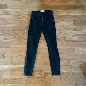 Everlane Skinny Jeans Womens 25 Black High Rise Faded Stretch Classic Casual